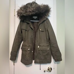 Michael Kors Medium Winter Coat Faux Fur Hood